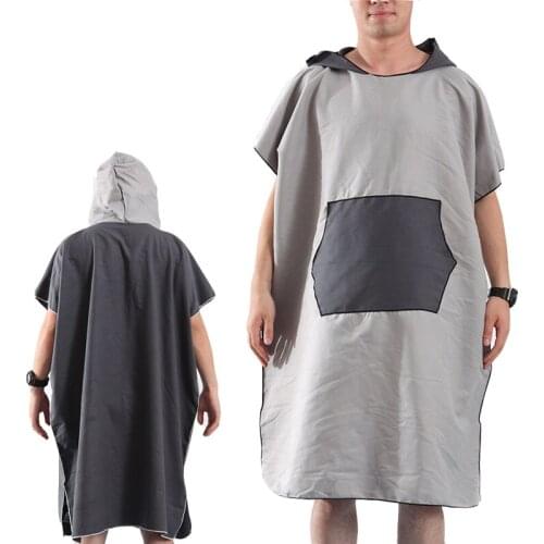 Microfiber Wetsuit Changing Robe Poncho with hood Quick Dry Hooded Towels for Swim Beach & Pool Compact & Lightweight 80*110cm