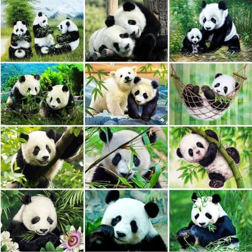 MomoArt 5D DIY Diamond Painting Panda Rhinestone Picture Diamond Embroidery Animal Handmade Gift Wall Decoration