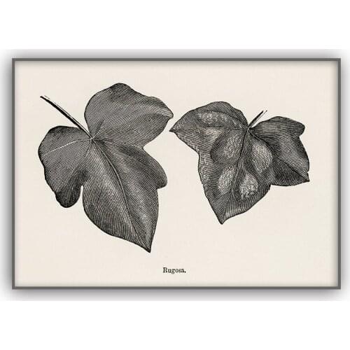 Wall Art Print Retro Poster Vintage Leaf Canvas Painting Print Plant Art Decoration Wall Picture Home Decoration