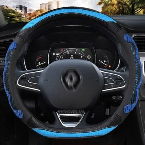 For Renault Clio 2 3 4 5 Car Steering Wheel Cover 37-38CM Non-slip Microfiber Leather Auto Accessories