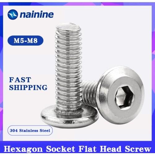 Down Side Screw [M4 M5 M6 M8] 304 Stainless Steel Hypotenuse Flat Head Hex Drive Furniture Screws A035