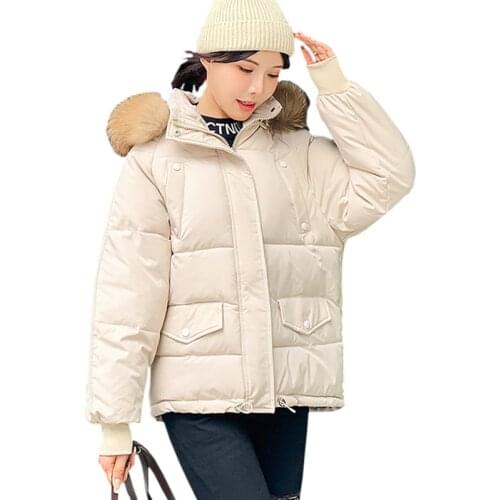 New Short Winter Jacket Women Warm Hooded Down Cotton Jacket Parkas Female Casual Loose Outwear Korean Cotton-padded Winter Coat