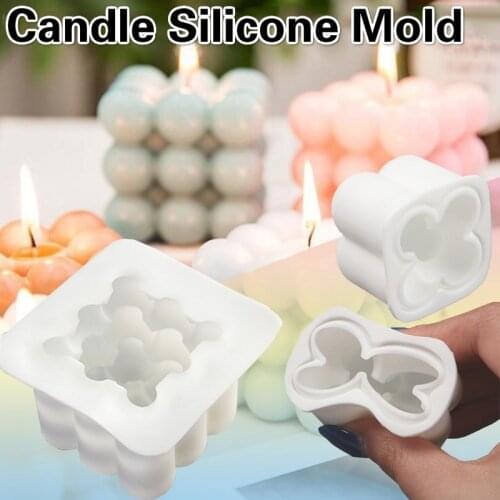 New DIY Candles Mould Wax for Candles Mold Aromatherapy Plaster Candle 3D Silicone mold Handmade Soy Cube Soap Molds