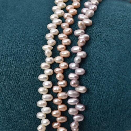 Wholesale 5MM Real Cultured Freshwater Rice Shape Pearl Necklace Strand String Jewelry Beads Accessory 10pcs/lot