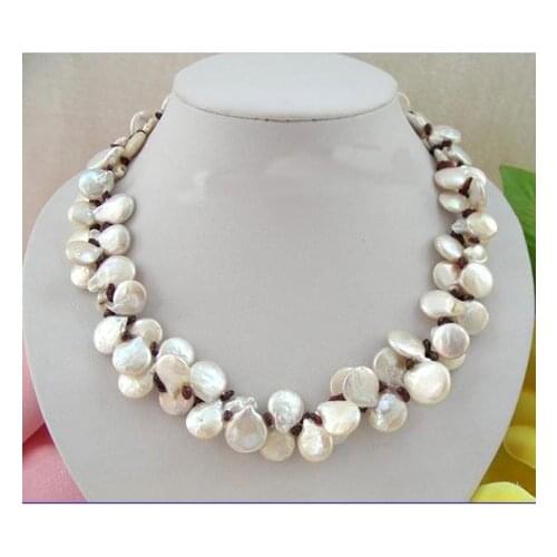 Luck Pearl Jewellery,Stinning 2 Strands 4-13mm Red Garnet-s White Coin Butterfly Freshwater Pearls Necklace