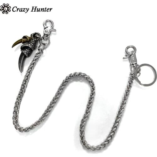 Punk Metal Wallet chain Claw Charm Long Keychain Hip Hop Pants Chain