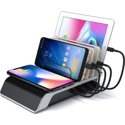 Wireless Charger Stand for Smartphones Tablets Fast Wireless Charger Qi Wireless Charging Stand for iPhone X 8 Plugs 20pcs/lot