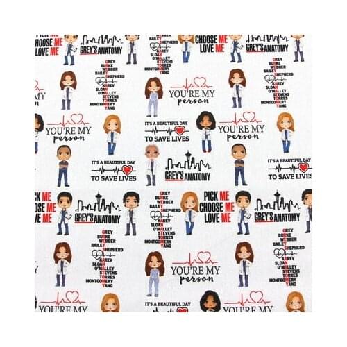 Half Meter Cartoon 100% Cotton Fabric Medical Health Diy Personal Care Material Sewing Quilting Fabrics for Patchwork Needlework