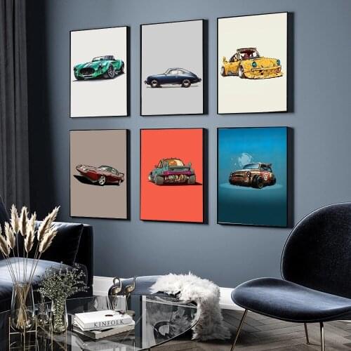 Hd Prints Posters Nordic Home Decor Classic 911 Cars Wall Modular Red Yellow Green White Blue Picture Living Room Canvas Paintin