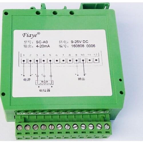 Potentiometer signal conditioner resistance sensor signal converter transmitter potentiometer signal module