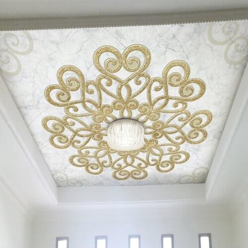 Drop Shipping Custom 3D Photo Wallpaper European Style Imitation Marble Flower Pattern Ceiling Decor Mural Wallpaper For Bedroom