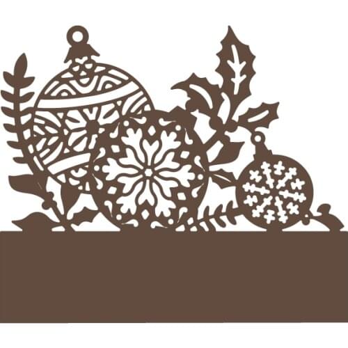 Christmas Ornament Ball Holly Leaves Snowflake Metal Cutting Dies and stamps DIY Scrapbooking Card Stencil Paper Craft