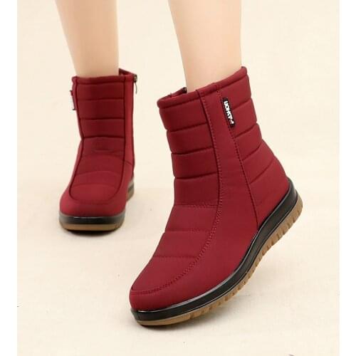 Mid-Calf Boots Waterproof Snow Boots Women Winter Boots for Women Shoes Fur Warm Women Boots lightweight platform shoes