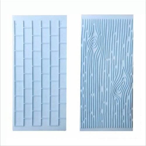 Tree Bark Brick Wall Bakeware Tools Silicone 2PCS/Set Food Grade Texture Kitchen Accessories Cake Decorating Fondant Mold