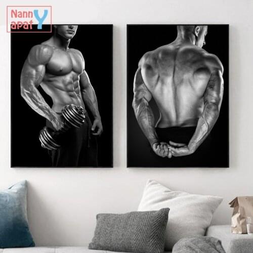 Modern Home Decoration Canvas Painting Sexy Man Gym Fitness Hd Print Poster Wall Art Pictures for Living Room Scandinavian Decor