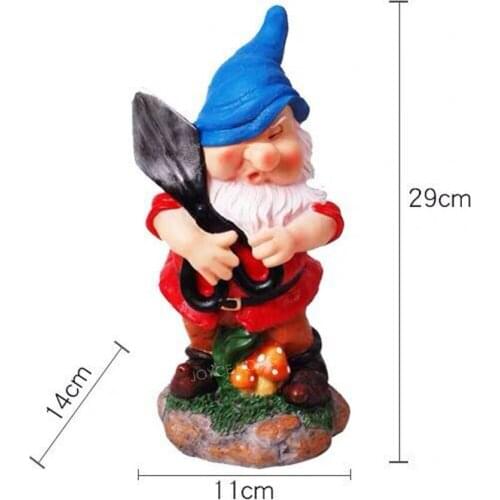 1PC POLYRESIN GARDEN DWARFS DECORATIONS GNOME STATUE OUTDOOR ORNAMENTS DECORATIONS GNOME FIGURINE FOR HOME GARDEN DECOR