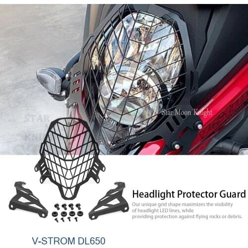 For SUZUKI V-strom DL650 DL 650 Vstrom DL650 DL 650 2014 Motorcycle Headlight Protector Grill Guard Head light Cover Lense Cove