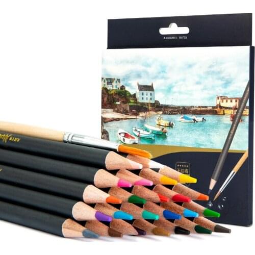 Drawing Colored pencils Watercolor Pencil Art Set School painting supplies with watercolor brush 24/36/48Colors