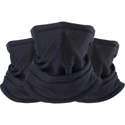 Winter Outdoor Warmer Neck Gaiter Cover Thermal Half Face Fleece Tube Cycling Skiing Snowboard Hiking Bandana Magic Scarf Black