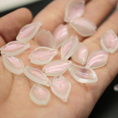 100 PCS 8x15mm Czech Glaze Petals Pendant Charms DIY Necklace Earring Accessories Findings For Jewelry Making