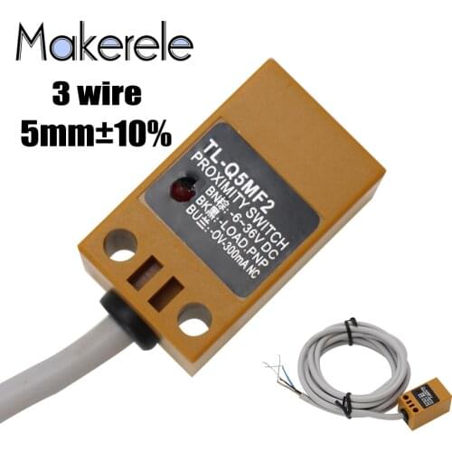 12-24V DC Proximity Switch Inductive Sensor 3 Wire Sensing Range 5mm Square Shape Photoelectric Switch NPN NO NC Free Shipping