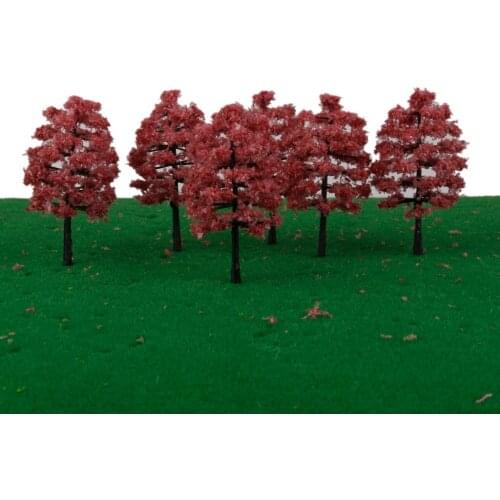 20PCS Red Model Tree Train Street Park Scenery Accessories HO TT 1:100 Scale
