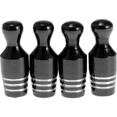 4 Pcs Car Bicycle Motorcycle Black Bowling Type Tyre Tire Wheel Stem Air Valve Cap