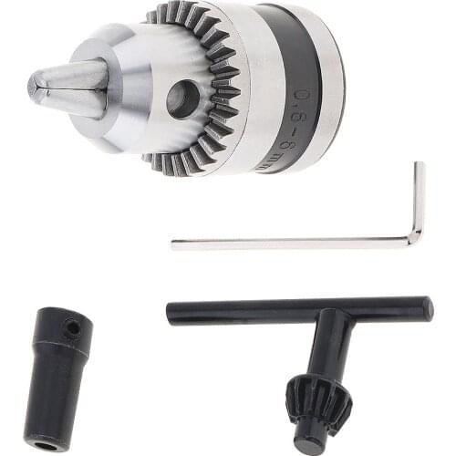 4pcs/set B10 0.6-6mm Drill Collet Chuck Power Tool Accessories with 5mm Connect Rod Key Wrench for Mini Drill Milling Machine