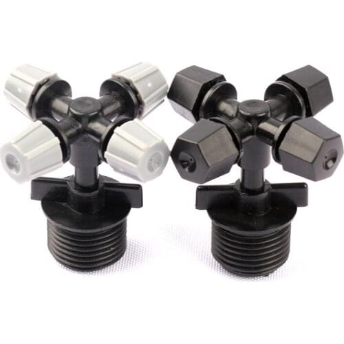 5set Two Type 1/2'' Male Thread Connector+Cross Atomizing Sprinkler All Aspect Spray Garden Cooling Misting Irrigation Fittings