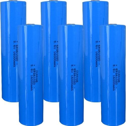 6Pcs ER261020 ER 261020 16000mAh 3.6V Lithium Battery 3.6 Volt Li-SOCl2 High Drain Battery for computer support power