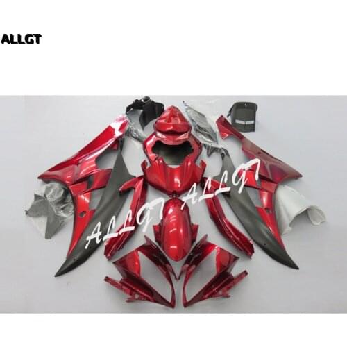 ABS Molded Glossy Red Black Fairing kit Bodywork for YAMAHA YZF R6 2006 2007