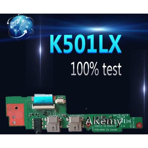 Amazoon K501UX USB IO Board For Asus K501LX A501L K501LB K501U K501UW Laptop Audio USB2.0 IO Board Interface Board JACK Board