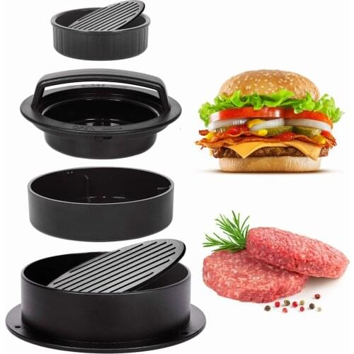 BalleenShiny Manual Hamburger Meat Pie Press Non-stick Coating Meat Pie Rice Ball Mold Hamburger Press Kitchen Meat Tool