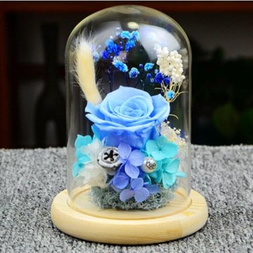 Free Shipping 13*16cm Log Base Glass Dome Vase Home Decoration Creative DIY Cover Friend Gift Wedding