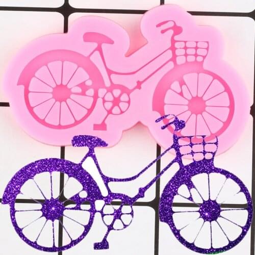Shiny Bicycle Silicone Mold Epoxy Resin Craft Keychain Molds Polymer Clay DIY Jewelry Making Handmade Charms Mould Pendant