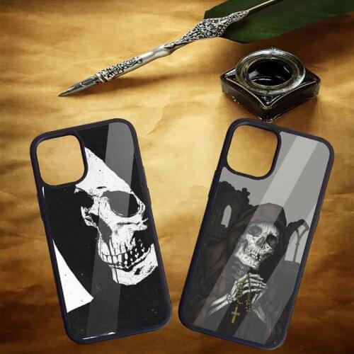 Skeleton Horror pattern art Phone Case for iPhone 11 12 pro XS MAX 8 7 6 6S Plus X 5S SE 2020 XR Hard PC