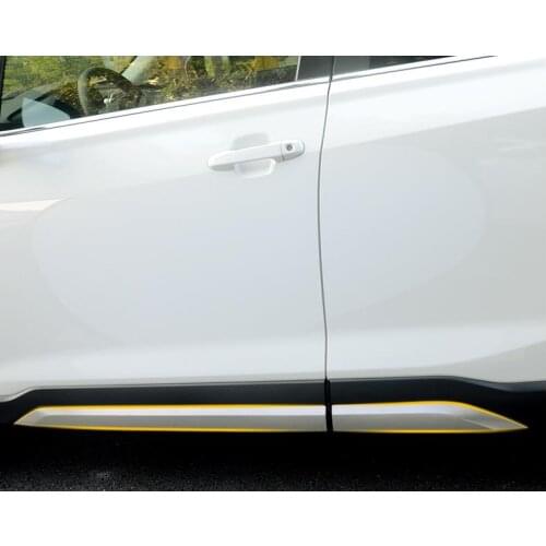 Car styling cover ABS chrome Matte 4pcs Side Door Body trim frame stick Strip Streamer Molding For Subaru Forester 2018 2019