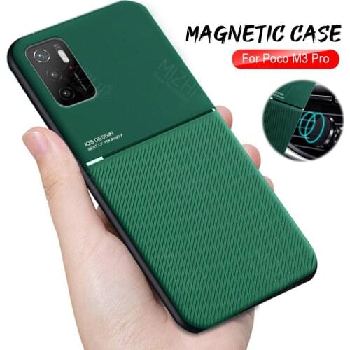 Pocom3pro case shockproof magnetic car holder phone cover for xiaomi poco m3 pro 5G m 3 m3pro pocom3 pro leather texture coque