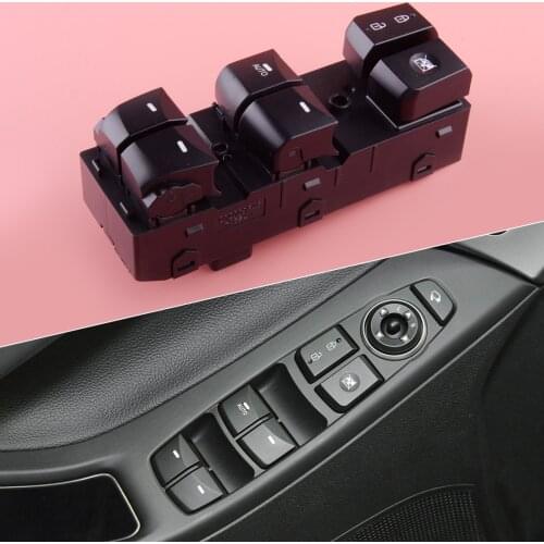 Black Front Left Master Door Window Switch Fit for Hyundai Elantra 2014 2015 2016 93570-3X012 Left Hand Drive Only