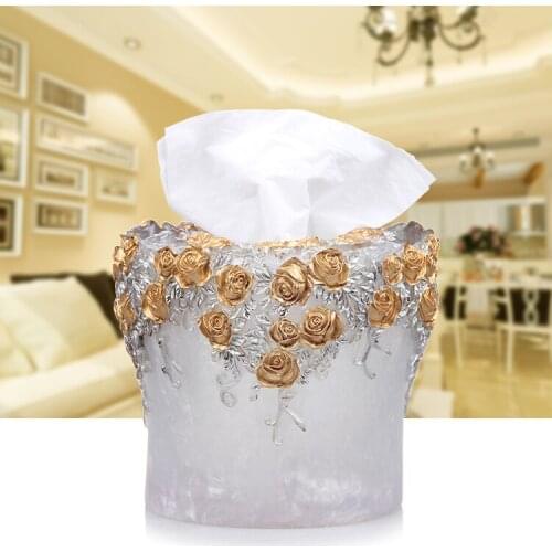 European Banquet Creative Cylindrical Paper Towel Box Table Round Drawing Box Table Living Room Household Napkins Paper Roll Non