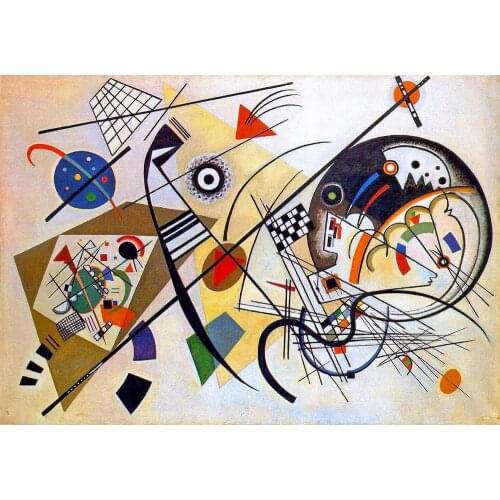 Handmade Wassily Kandinsky Geometric Art Painting Fine Art Paintings For Living Room Home Decor