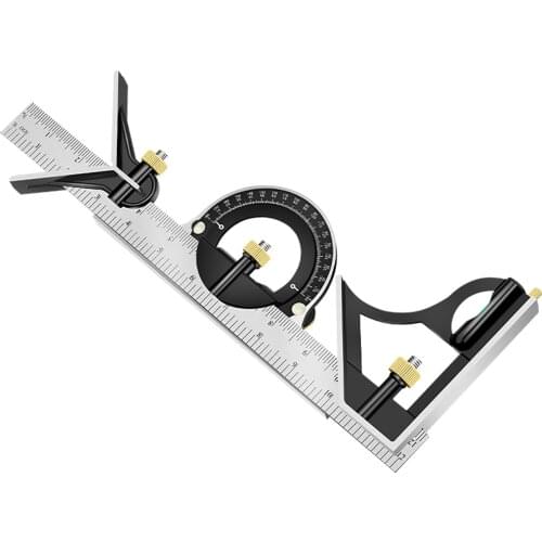 Stainless Steel 300MM Combination Square Angle Ruler Professional Carpenter Tools Protractor Level Measure Measuring Tool Set