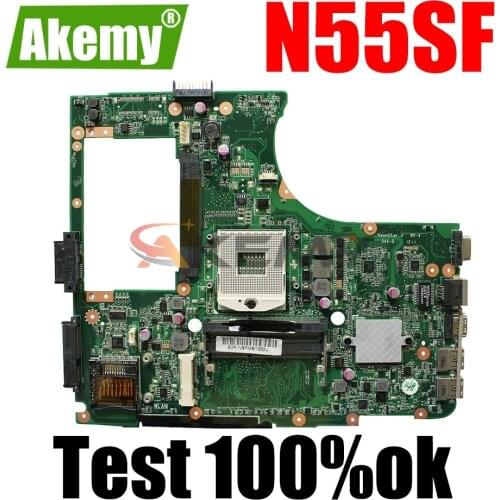 AKEMY N55SF Laptop Motherboard For ASUS N55SF N55SL N55S Original Mainboard 100%Test