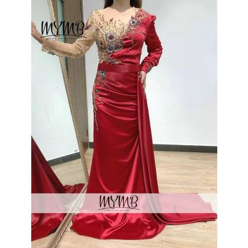 MYMB Designer Dresses For Women 2021 Long Sleeve Dresses For Women Party Wedding Muslim Evening Gown MY41131