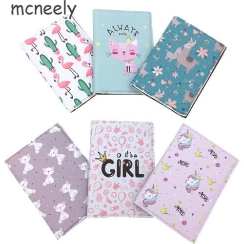 Cactus Flamingo Alpaca Travel Passport Cover Card Case Women Men Travel Credit Card Holder Travel ID Document Passport Holder