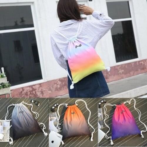 Portable Drawstring Bag Oxford Students Backpack Waterproof Sports Riding Backpack Gym Drawstring Shoes Clothes Organizer Pack