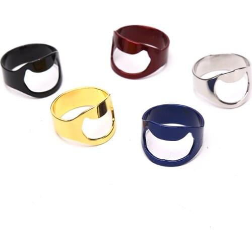 Portable 22MM Mini Ring Beer Bottle Opener Stainless Steel Finger Ring-shape Bottle Beer Cap Opening Remover Kitchen Bar Tools