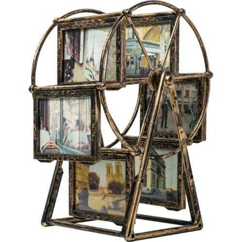 Ferris Wheel Photo Frame Retro Rotary Windmill Beautiful Picture Frame Desktop Ornament for Home (5 Inchs Without Photos)