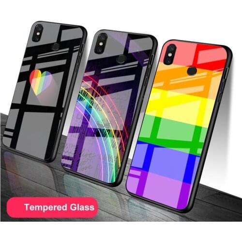 Gay Lesbian LGBT Rainbow Pride ART DIY Tempered Glass Phone Case for Redmi 7A 8 9 NOTE 9 8 7 6 Pro Luxury printed cover shell