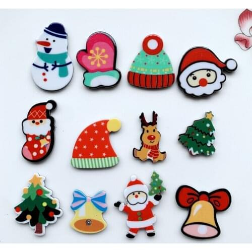 Christmas Flat Back Christmas Miniature Art Supply Christmas Decor Hairpin Decor for Families kawaii resin flatback 20PCS/lot